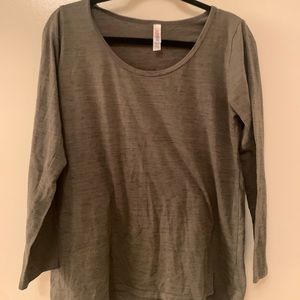 Heathered Forest Green Fitted Long Sleeve